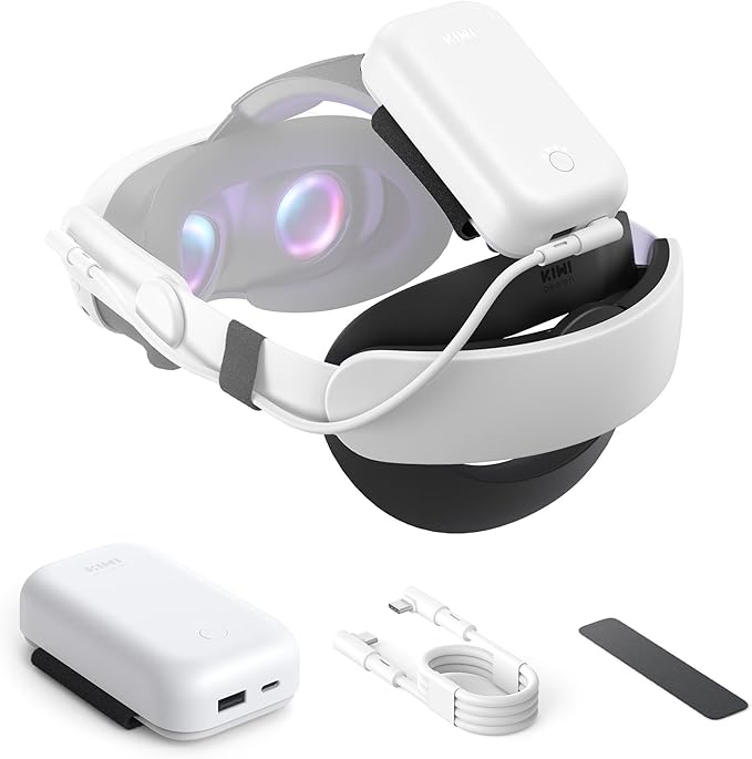 KIWI design B1 Plus 10000mAh Battery Pack Compatible with Meta Quest 3S/Quest 3/Quest 2 Accessories, Power Bank for Balanced Head Pressure and Extended Play Time (Not Including The Head Strap)