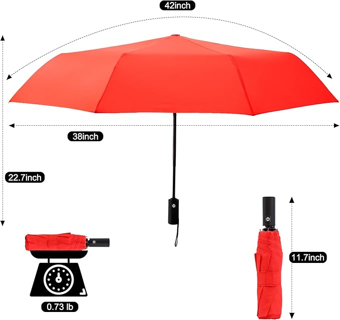SoulRain Travel Umbrella - Compact Umbrella for Rain - Perfect Large Auto Folding Umbrella - Ideal Car umbrella, Small umbrella, and Travel Companion