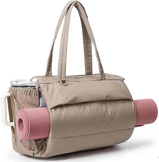 BAGSMART Puffy Bubble Tote Bag for Women, 22L Gym Bag for 40oz Tumbler, Work Handbag for Travel Yoga College