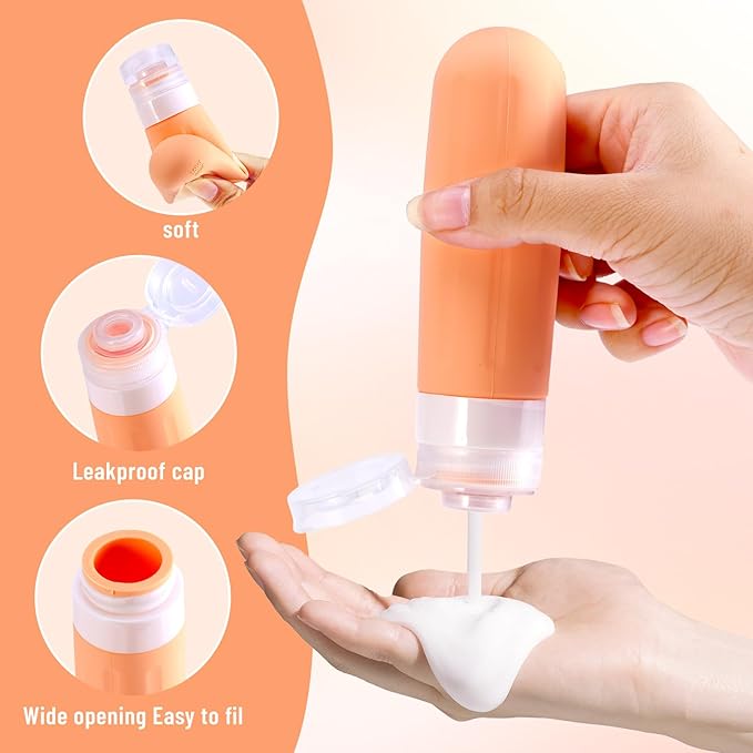 Landisun Travel Size Toiletries Essentials Bottles 18Pack Containers Travel-Bottles Essentials Leak Proof Colored