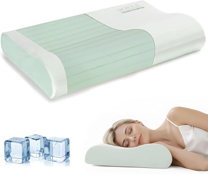 Cervical Neck Pillow for Neck Pain Relief, Contour Memory Foam Pillows, Cooling Ergonomic Pillows for Sleeping Side, Back & Stomach Sleepers, Breathable Bed Pillows Neck Support, Extra Soft
