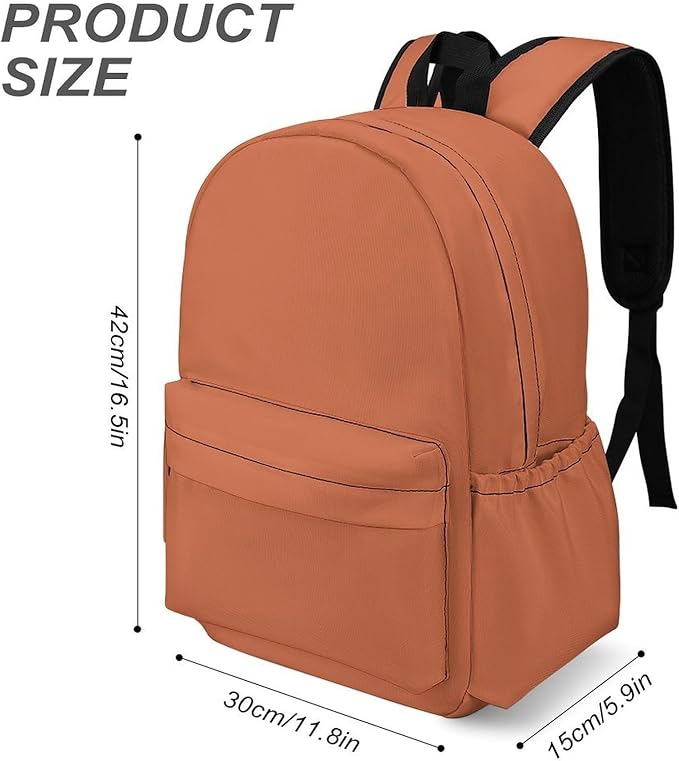 Terracotta Backpack Adult Travel Daybag for Women Men College Backpack for Vacation Hiking Camping Bag