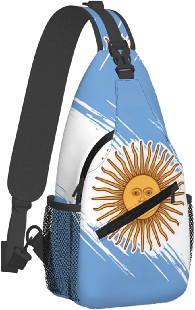Argentina Flag Sling Bag Multipurpose Crossbody Sling Backpack Travel Cycling Hiking Shoulder Bag For Women Men