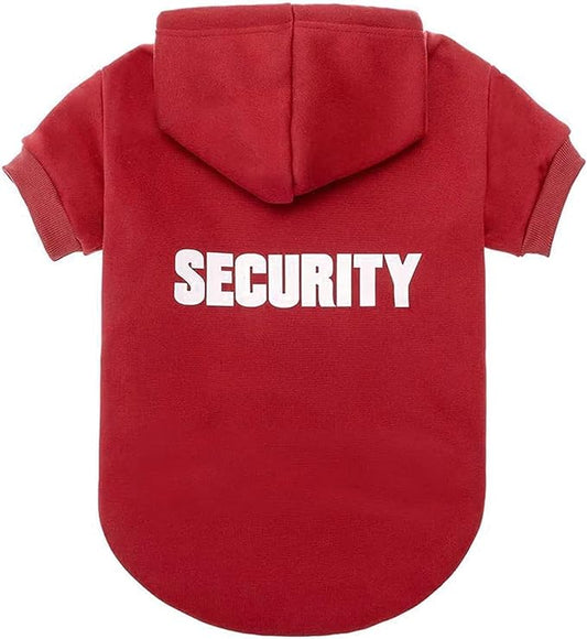 BINGPET Security Dog Hoodies Puppy Sweater Cold Weather Dog Coats Soft Brushed Fleece Pet Clothes Hooded Sweatshirt for Dog Cat