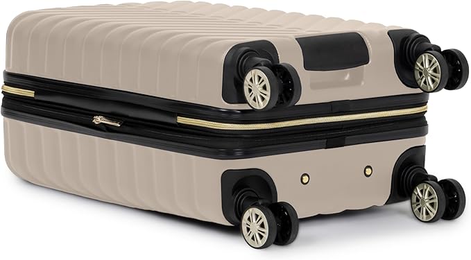 Kenneth Cole REACTION Madison Square Lightweight Hardside Chevron Expandable Spinner Luggage, Taupe, 2-Piece Set (20" & 28")