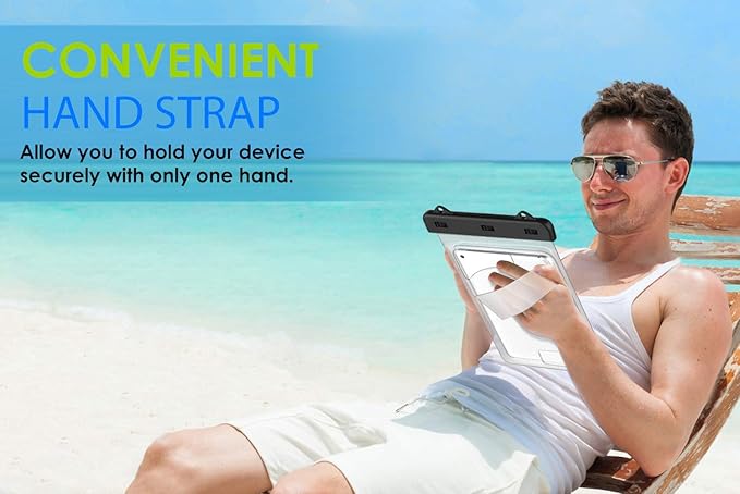 MoKo Waterproof Case, Dustproof Tablet Case Compatible with iPad mini 6 2021, iPad mini 5/4/3/2/1, Galaxy Tab A 8.0/8.4, Tab A7 Lite 8.7, Tab E 8.0, Huawei MatePad M5/T8 up to 8.3 Inches - Clear