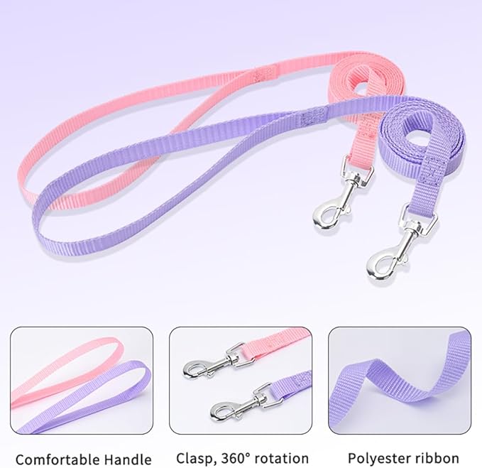 Step in Dog Harness and Leash Set, Flower Adjustable Easy Walk Puppy Harnesses, Soft Mesh Pet Vest Harness Small Size Dog Adjustable No Pull Dog Harness for Small Medium Dogs(Pink, M)
