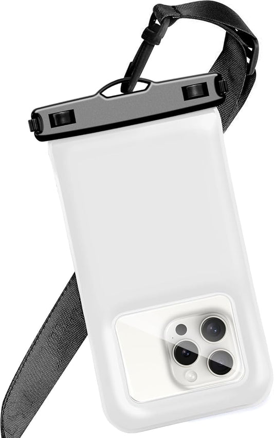 Floatable Soap Bubble Waterproof Phone Pouch/Case with Crossbody Lanyard for iPhone 17 16 Pro Max/15 Pro/14/13/12, IP68 Cellphone Dry Bag Beach Cruise Ship Essentials, 1 Pack-Sand Dollar-7″