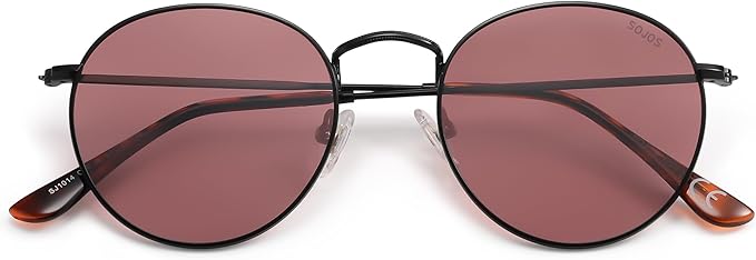 SOJOS Small Round Polarized Sunglasses for Women Men Classic Vintage Retro Shades UV400 SJ1014