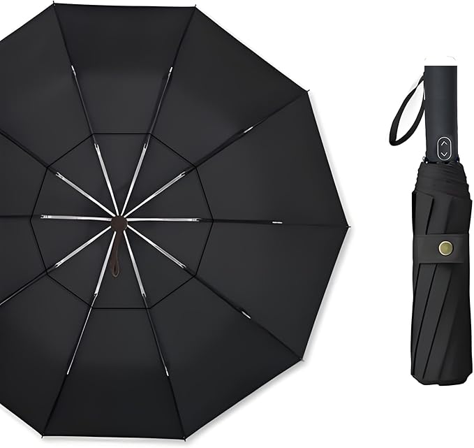 MRTLLOA 49/54/62 Inch Large Folding Golf Umbrella, Oversize Double Canopy Vented 10 Ribs Windproof Compact Travel Umbrellas for Rain