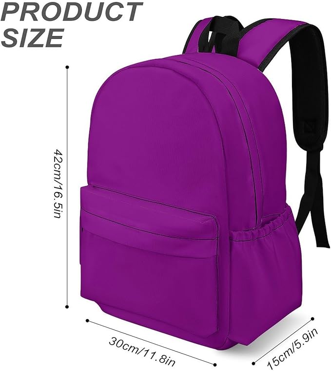 Purple Backpack Adult Travel Daybag for Women Men College Backpack for Vacation Hiking Camping Bag
