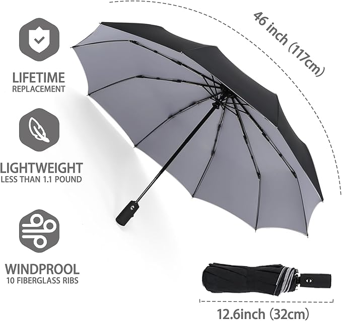 Windproof Travel Umbrella - Automatic, Compact, Windproof