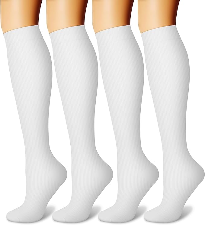 CHARMKING Compression Socks for Women and Men Circulation 4 Pairs 15-20 mmHg Best Support for Athletic Running Cycling