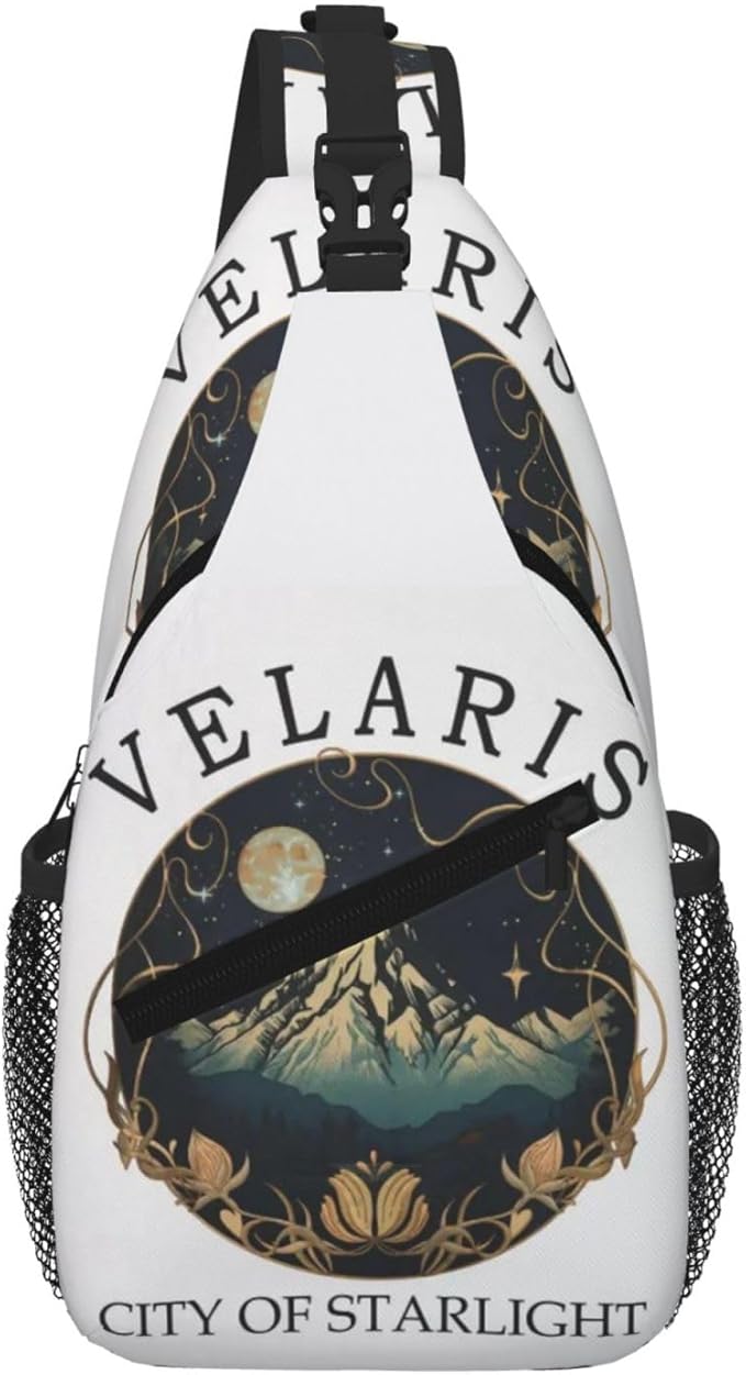 Velaris The City Of Starlight - The Night Court Fantasy Aesthetic Crossbody Bag Trendy Sling Bag Bakpack Casual Chest Bags Daypack For Hiking Walking Travel Running(1)