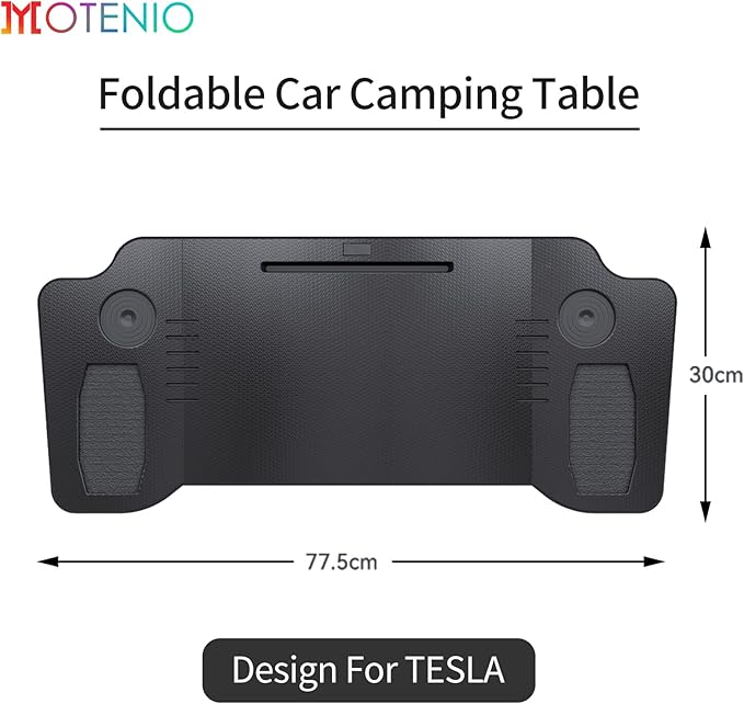 Car Laptop Desk for Tesla Model 3 Model Y Portable Car Table Food Tray Desk for Laptop Foldable Car Tray Table for Eating Travel Multipurpose Tray for Driver Accessories (Black)