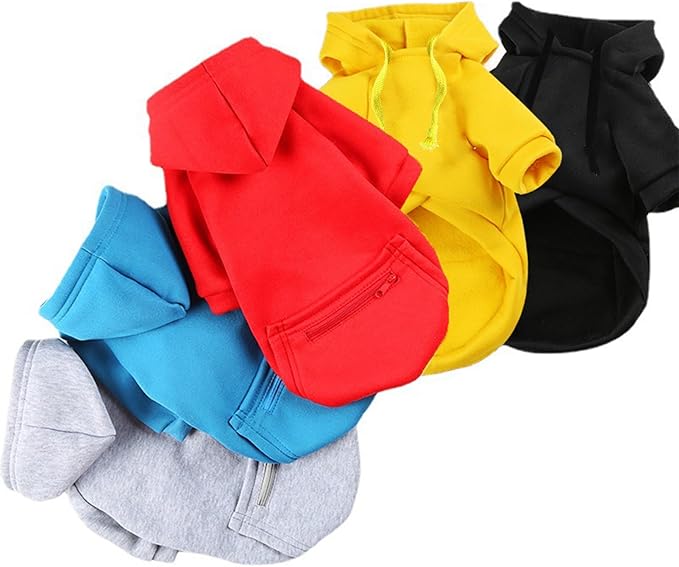 Jecikelon Pet Dog Cold Weather Coat with Pocket Winter Dog Hoodie Warm Puppy Clothes for Small Dogs Chihuahua Clothing (Red, X-Large)