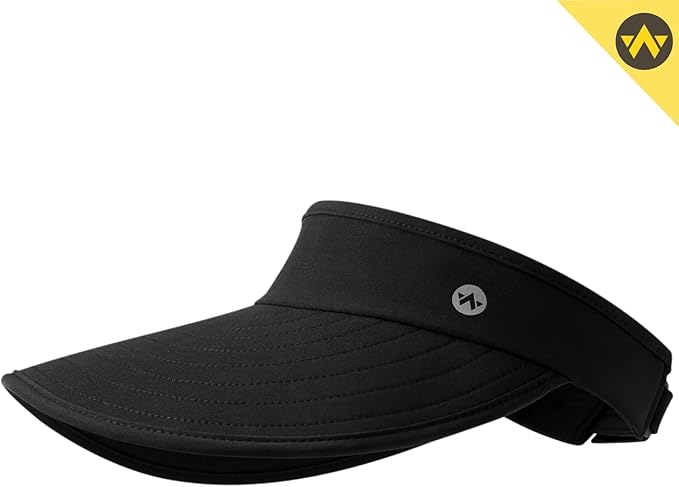 WANDER Sun Visor Hats for Women Wide Brim UV Protection Adjustable Large Golf Beach Cap Packable Travel Sport Visor