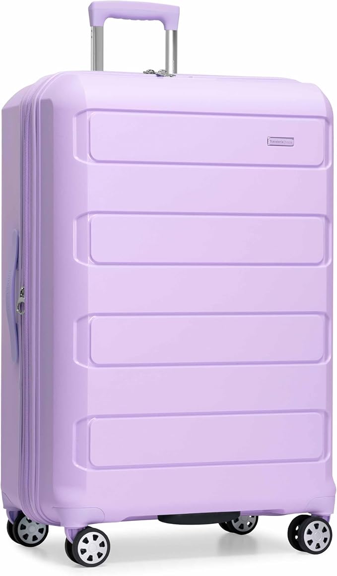 Traveler's Choice Pagosa Indestructible Hardshell Expandable Spinner Luggage, Lavender, 30-Inch Large