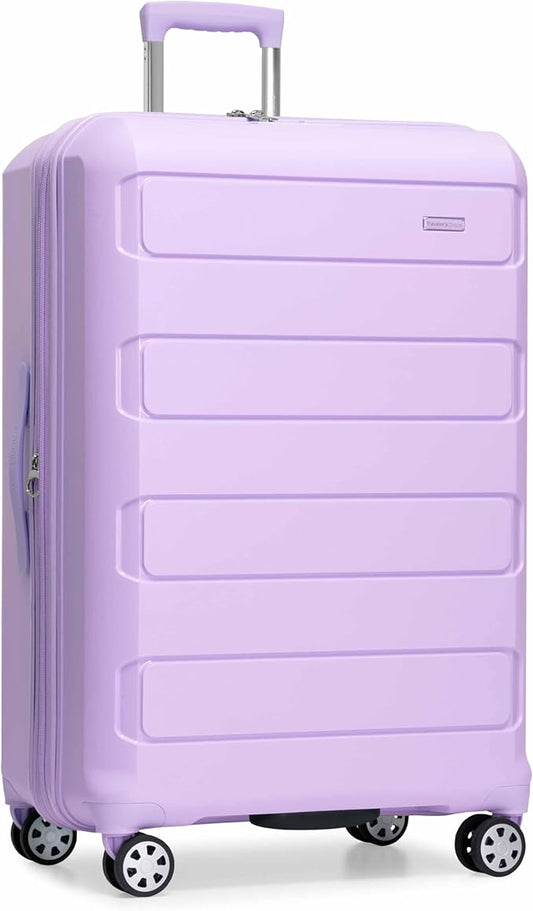 Traveler's Choice Pagosa Indestructible Hardshell Expandable Spinner Luggage, Lavender, 30-Inch Large