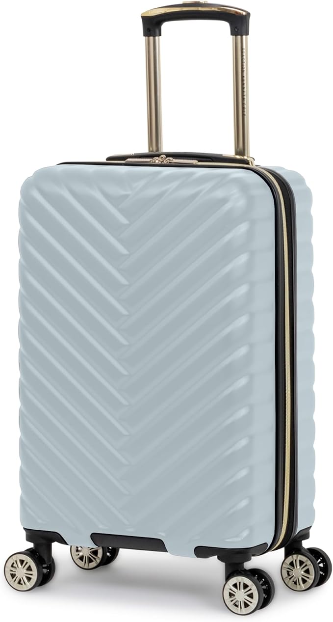 Kenneth Cole REACTION Madison Square Lightweight Hardside Chevron Expandable Spinner Luggage, Slate, 20-Inch Checked