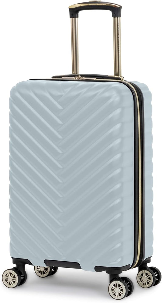 Kenneth Cole REACTION Madison Square Lightweight Hardside Chevron Expandable Spinner Luggage, Slate, 20-Inch Checked