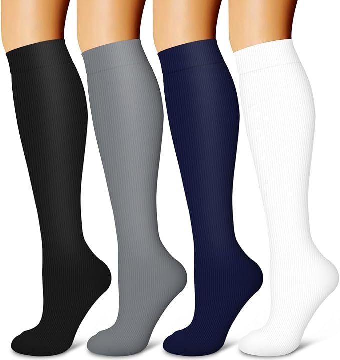 Laite Hebe 4 Pairs-Compression Socks for Women&Men Circulation-Best Support for Nurses,Running,Athletic