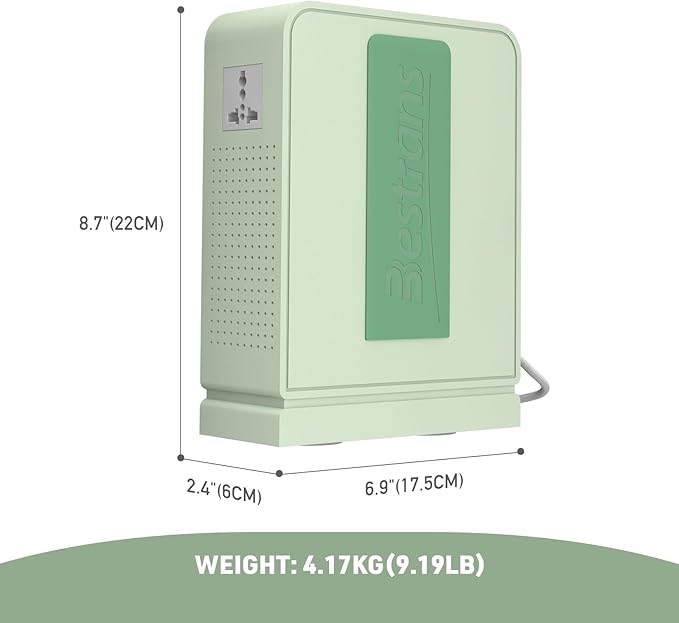 1000W Step Up Transformer 110v to 220v Converter, Heavy Duty Voltage Converter 110v to 220v with Dual Outlets, Overload Protection & Ultra-Quiet Design for Home Appliances,Light Green
