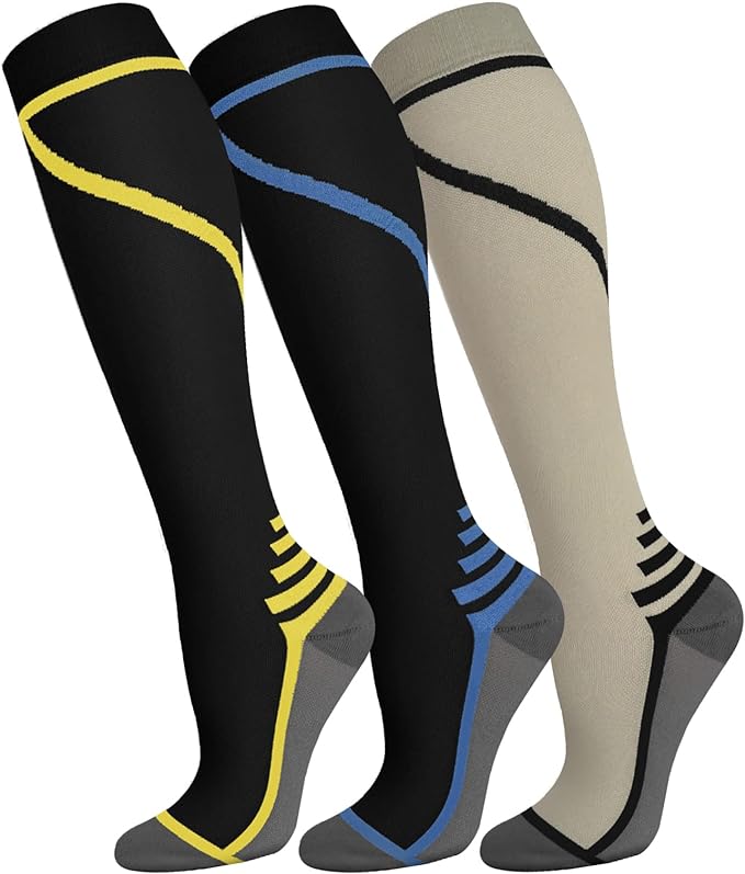 FuelMeFoot 3 Pack Copper Compression Socks - Compression Socks Women & Men Circulation - Best for Medical,Running,Athletic