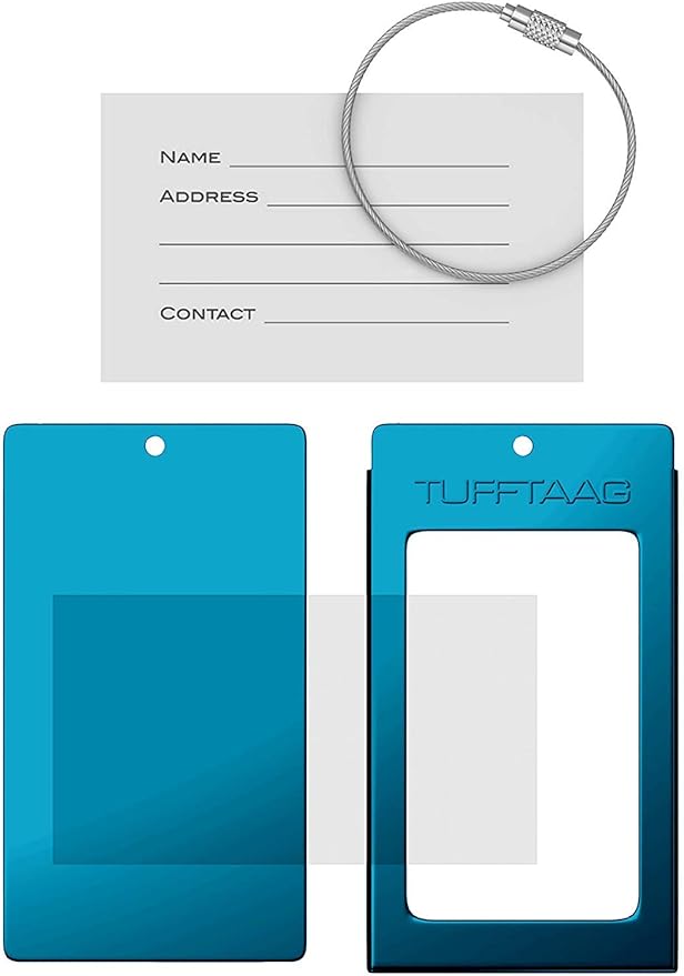Luggage Tags Business Card Holder by TUFFTAAG - Durable Travel ID Bag Tag in Multiple Color Options, Perfect for Suitcases, Backpacks, and Carry-Ons, Easy Identification, Secure and Stylish