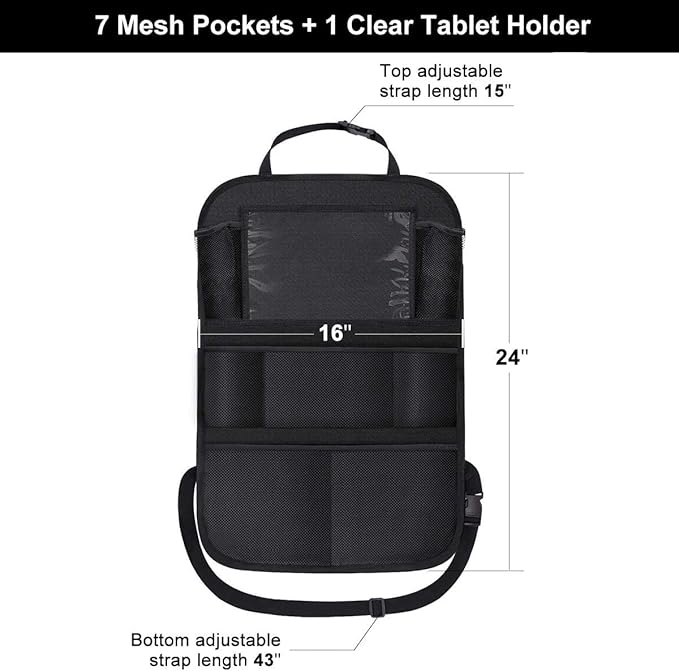 ONE PIX Backseat Car Organizer Mats Back Seat Organizers and Storage Bag with Touch Screen Tablet Holder for Kids Toddlers Car Seats, Travel Accessories, Road Trip Essentials Kids