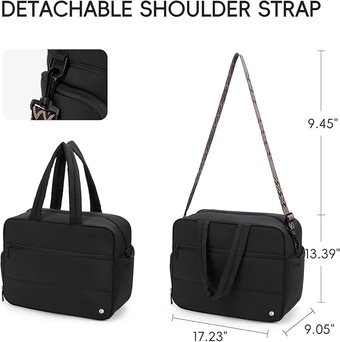 CLUCI Weekender Travel Bag for Women Puffer Tote Bag Carry On Duffle Overnight Bags with Shoe Compartment