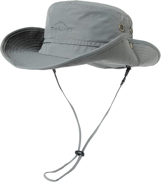 Oversize XL XXL Large Wide Brim Waterproof UPF 50+ Bucket Sun Summer Travel Fishing Hiking Fisherman Hat Detachable Chin