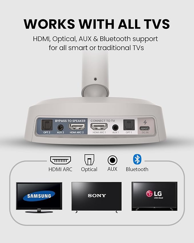 Avantree Crescendo 3D – 3D Surround Wireless TV Headphones with Cinema Mode, HDMI Soundbar Passthrough, Replaceable Battery, 60H Playtime, Works with All TVs Including Samsung & LG