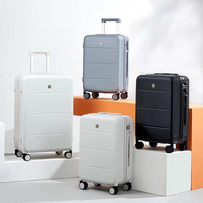 Hanke Luggage Sets 2 Piece with Spinner Wheels, 20/28 Inch Hard Shell Suitcases Set TSA Approved Luggage Travel Rolling Large Luggage(Smoke White)