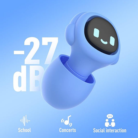 Kids Ear Plugs for 5-12 Yr, 27 dB Noise Reduction Extra Small Earplugs, Ear Plugs for Kids for Noise Sensitivity, Socializing, Sleep, Focus, 4 Sizes Ear Tips in XS-L (Purple)