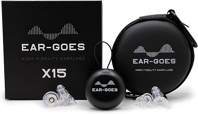 X15 High Fidelity Earplugs – Reusable Hearing Protection with Two Sizes – Concerts, Festivals, Musicians, Motorcycles, and Travel – 15 dB Noise Reduction – Clear & Comfortable