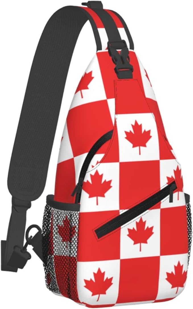 GJXFLSY Canada Flag Pattern Sling Backpack Crossbody Bag Casual Chest Bags Travel Hiking Daypack Shoulder Bag for Women Men