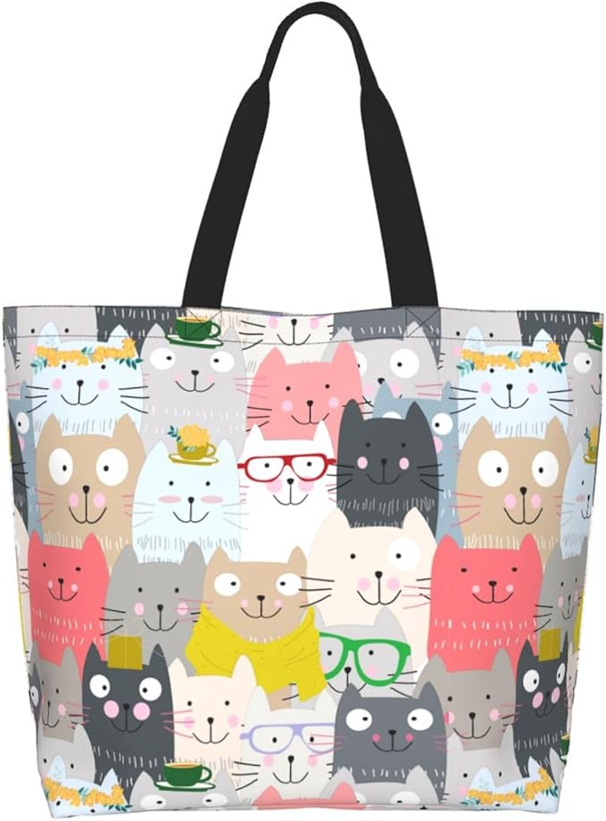 Large Tote Bag for Women Portable Beach Bag Reusable Grocery Bags Funny Gift Bag for Shopping Gym Travel