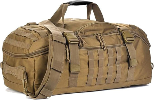 Miramrax Travel Duffle Bag Backpack for Men - Large Tactical Bags Weekender Gym Bag for Overnight Traveling Military Workout Deployment Sports (Coyote, 80L)
