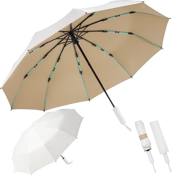 Folding Umbrella Anti-UV Compact Durable Folding Umbrella Auto Open Close Windproof Travel Umbrella Premium Grip Fits Backpack