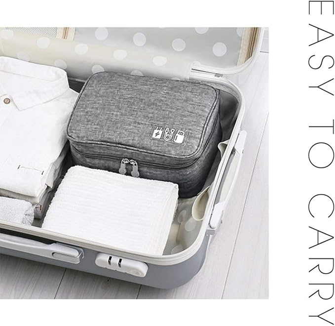 Electronics Organizer, OrgaWise Electronic Accessories Bag Travel Cable Organizer Three-Layer for iPad Mini, Kindle, Hard Drives, Cables, Chargers