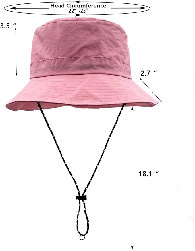 woogwin Waterproof Bucket Rain Hat with Chin Strap Quick Dry Packable Boonie Sun Hat Safari Hat UV Protection
