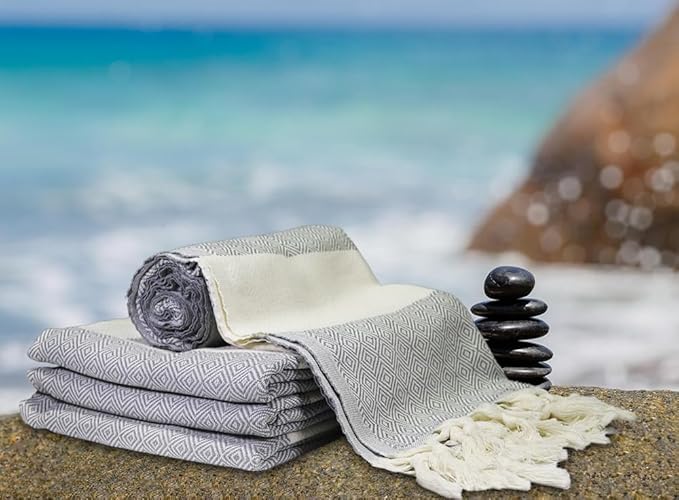 Personalized Beach Towel - 40x70, Bachelorette Beach Towel, Bridesmaid Gift, Wedding Gift, Home Decor - Grey