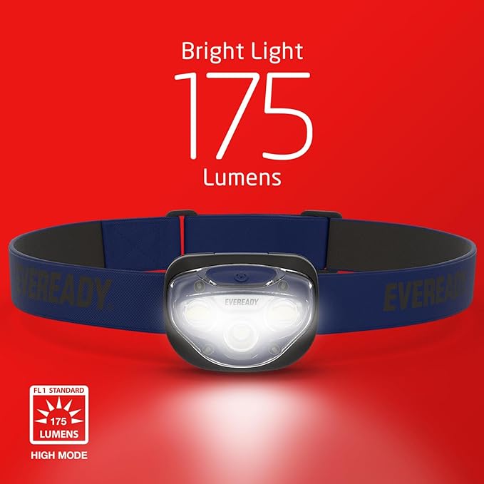 EVEREADY LED Headlamps Pro200 [5-Pack], IPX4 Water Resistant, Bright and Durable Head Lights for Camping, Hiking, Emergency Power Outage (Batteries Included)