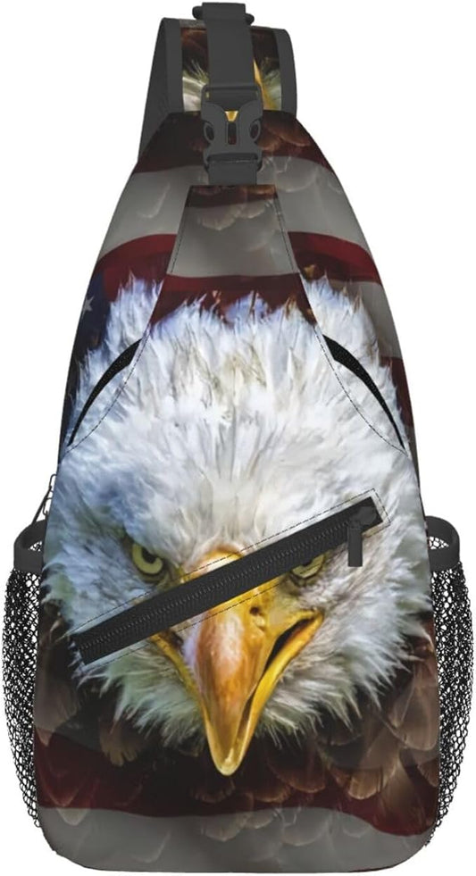 American Flag Sling Bag Multipurpose Crossbody Sling Backpack Travel Cycling Hiking Shoulder Bag For Women Men
