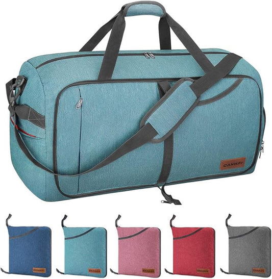 Canway 115L Travel Duffel Bag, Foldable Weekender Bag with Shoes Compartment for Men Women Water-proof & Tear Resistant