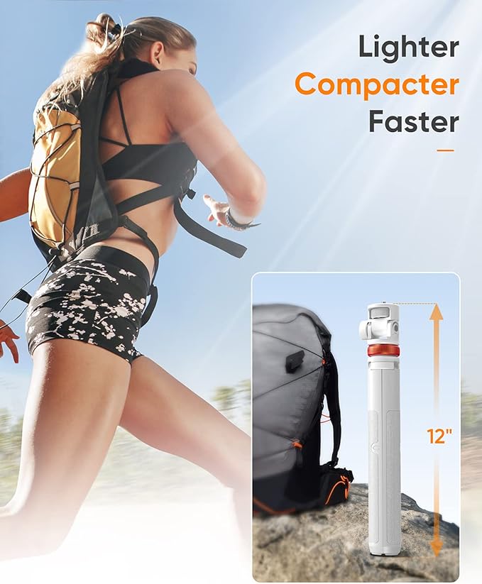 EUCOS 62" Tripod for iPhone, Sturdy Selfie Stick Tripod with Remote & Lightweight Phone Stand, Solidest Portable Cell Phone Tripod, Compatible iPhone Pro Max/Android [White]