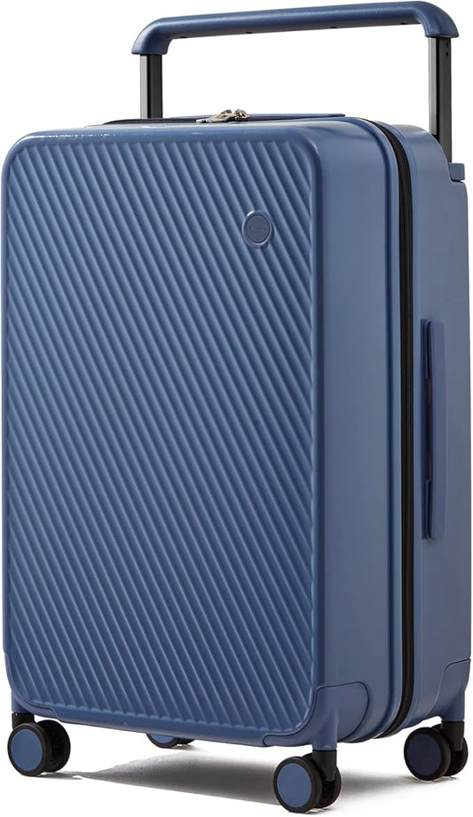 mixi Luggage Suitcases with Spinner Wheels,Upgrade Wide Handle PC Hardshell Rolling Travel Suitcase with TSA Lock, Checked-Medium 24-Inch, Sapphire Blue