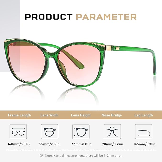 Trendy Cat Eye Sunglasses for Women Fashion Cateye UV400 Protection Glasses CL22017