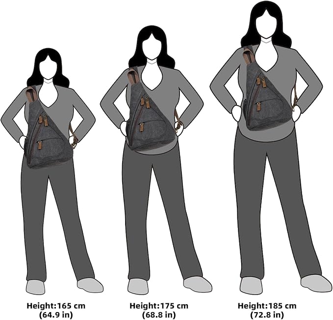 KL928 Canvas Sling Bag - Small Crossbody Backpack Shoulder Casual Daypack Rucksack for Men Women(Large Version)